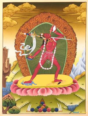 Traditional Tibetan Thangka | Vajrayogini | Thangka Painting |  The Divine Dakini | Tantric Female Buddha| Vajradakini Thangka | Zen Buddhism